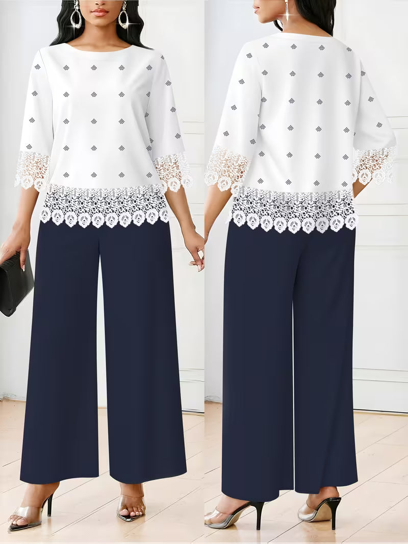 Polka Dot Top & Loose Trousers Set