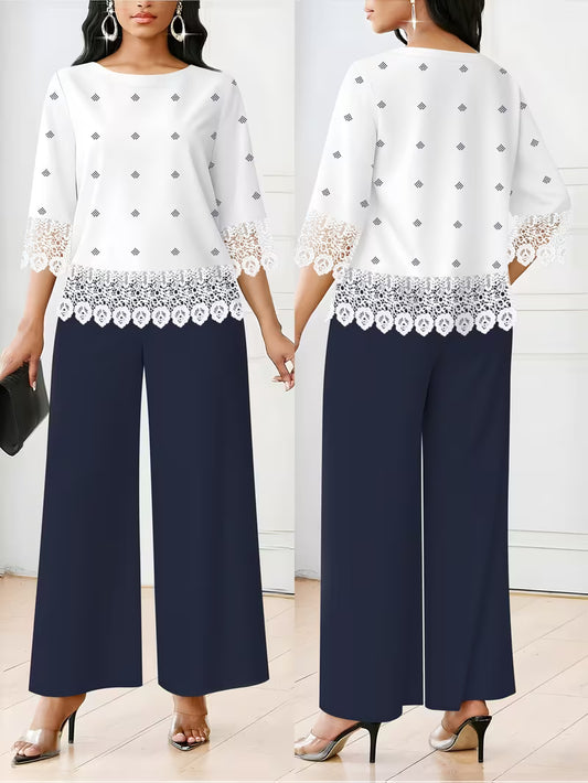 Polka Dot Top & Loose Trousers Set