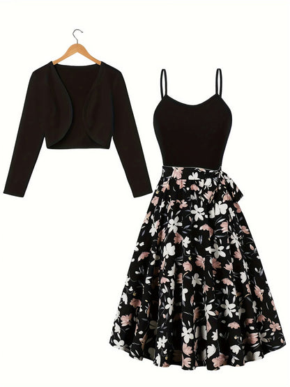 Women Elegant Top & Skirt Two-Piece Set