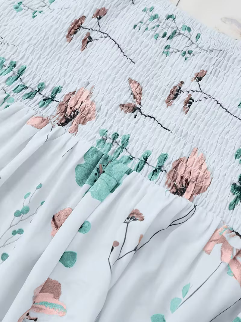 Women's New Summer Fashion Printed 2pcs Dress Set