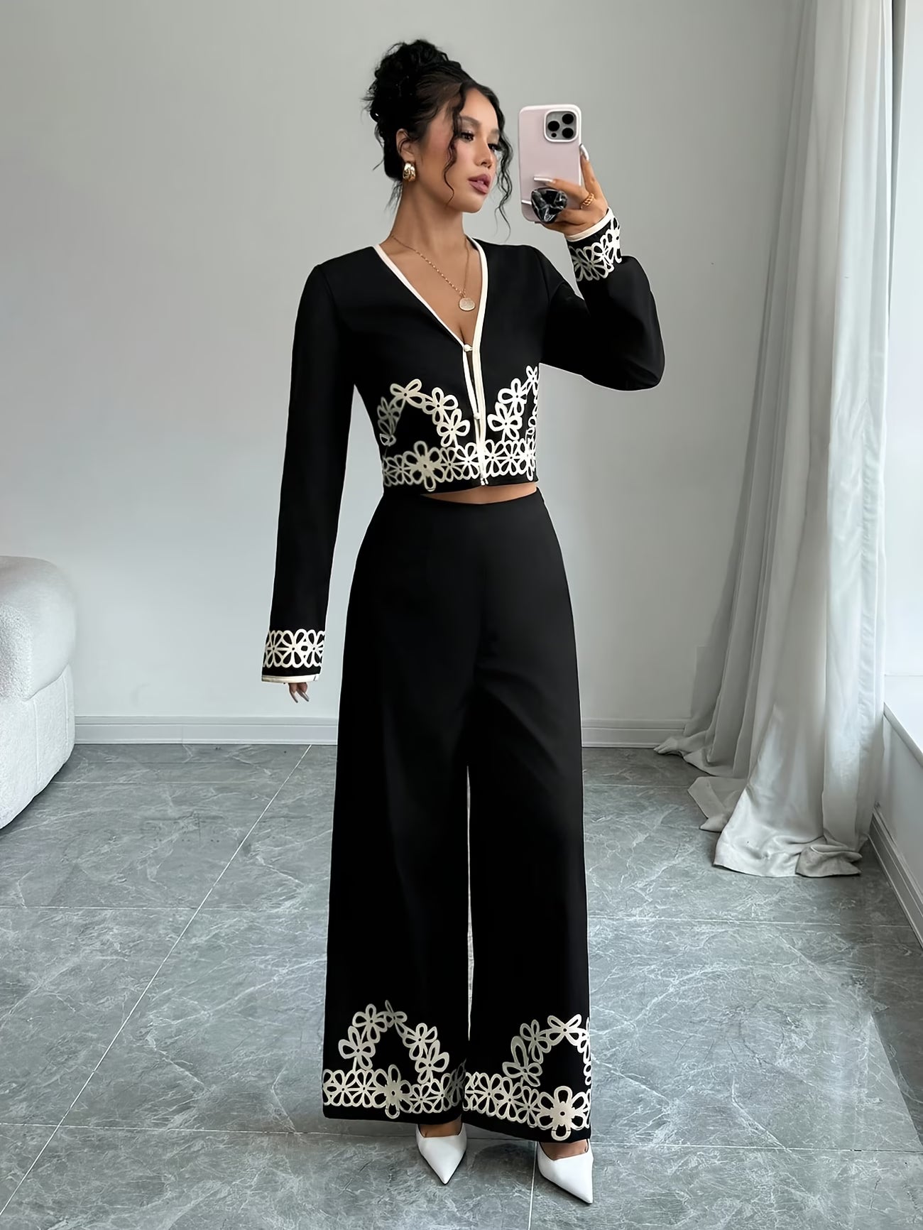 Women's Printed Relaxed Fit Outfit Set