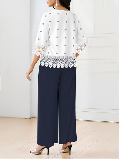 Polka Dot Top & Loose Trousers Set
