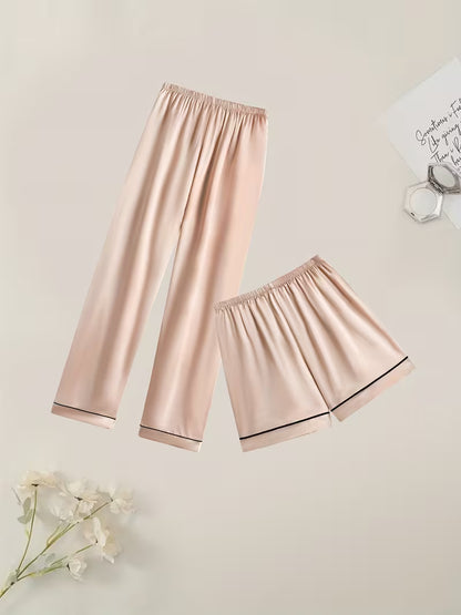 Women's Luxe Satin 3-Piece Sleepwear Set