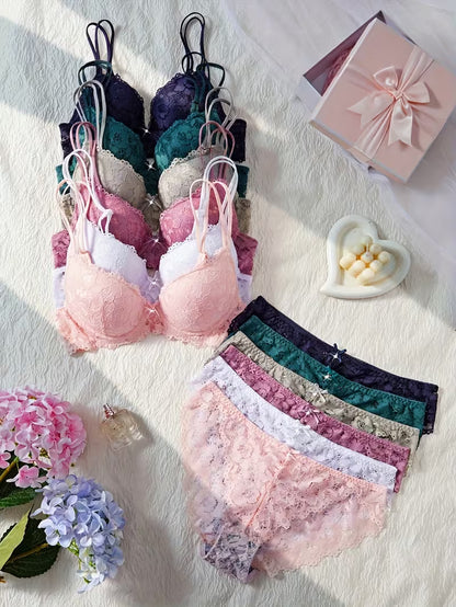 Pack of 6 Women's Bra & Panty Set – Soft Comfortable Everyday Lingerie Combo
