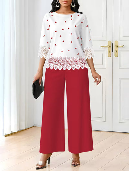 Polka Dot Top & Loose Trousers Set