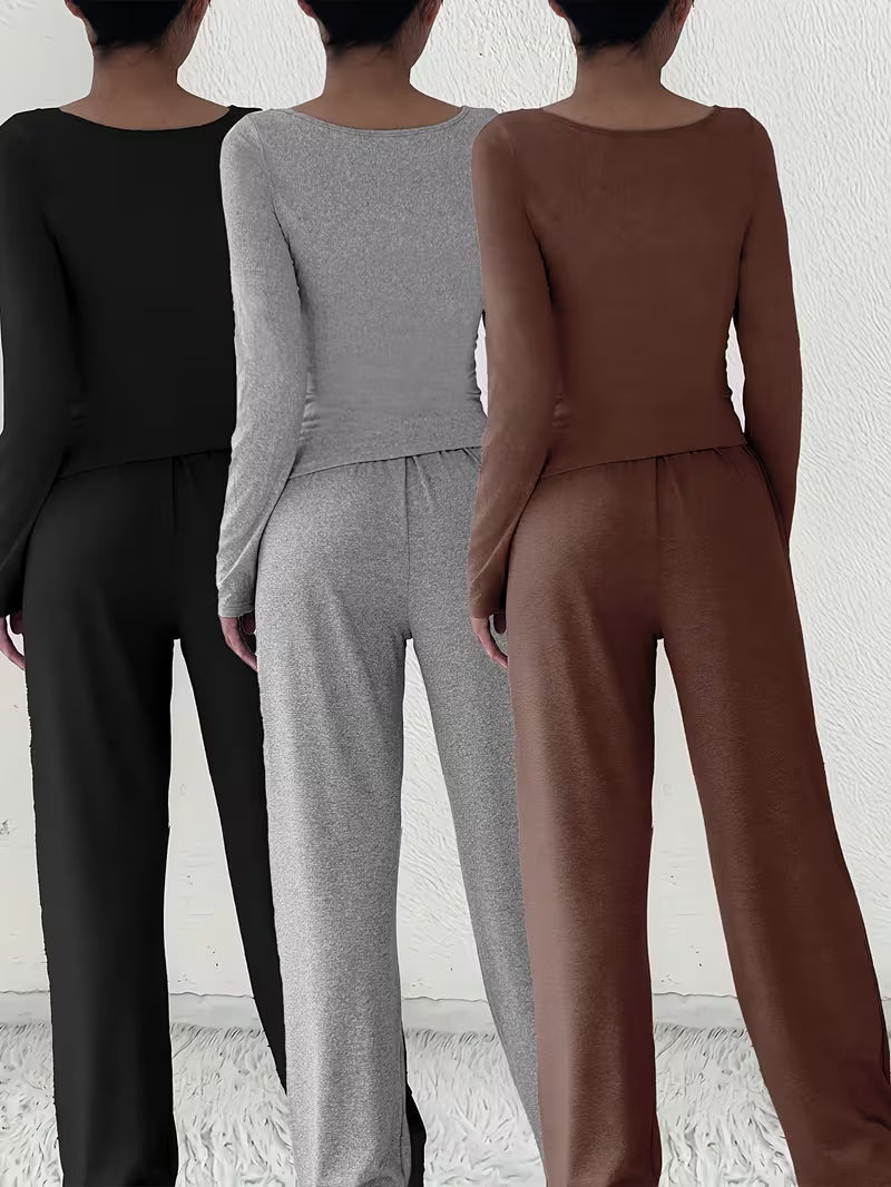 Women's Premium 3-Piece Casual Lounge Set (Pack of 3)
