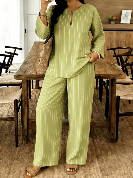Women’s Striped Relaxed-Fit Co-Ord Set
