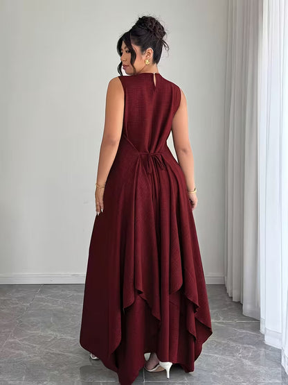 Elegant Tie-Belt A-Line Dress💖