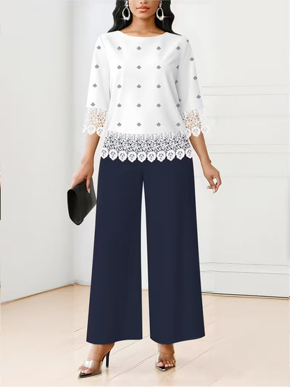 Polka Dot Top & Loose Trousers Set
