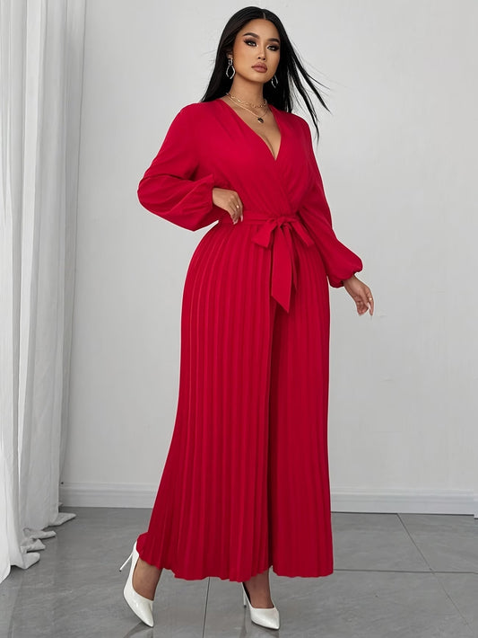 Plus Size Deep V-Neck Jumpsuit for Women |