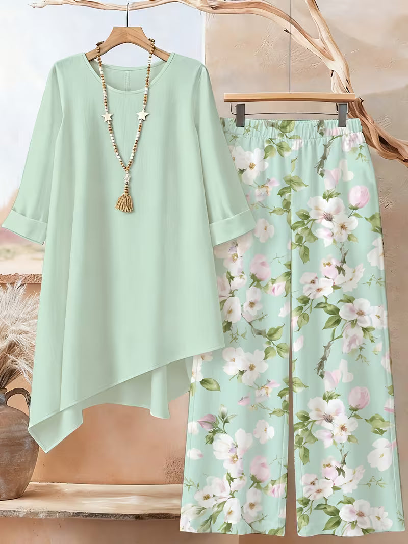 Women’s Relaxed Tunic & Printed Pants Set