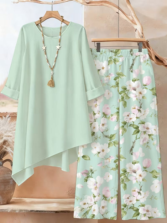 Women’s Relaxed Tunic & Printed Pants Set