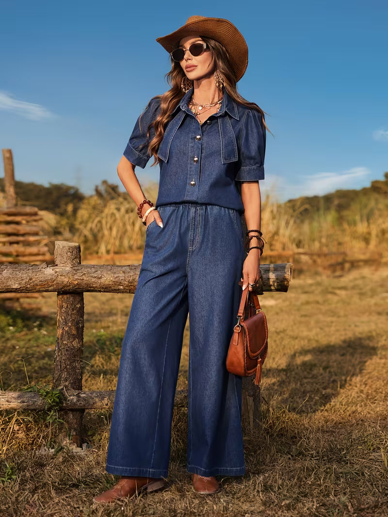 Women's Premium Embroidered Denim Co-Ord Set