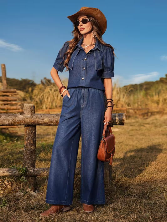 Women's Premium Embroidered Denim Co-Ord Set