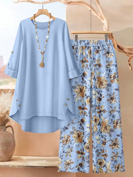 Women’s Relaxed Tunic & Printed Pants Set