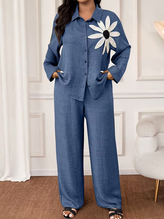Women's Premium Embroidered Denim Co-Ord Set