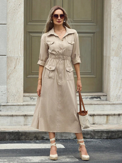 Women’s Elegant Utility Shirt Dress