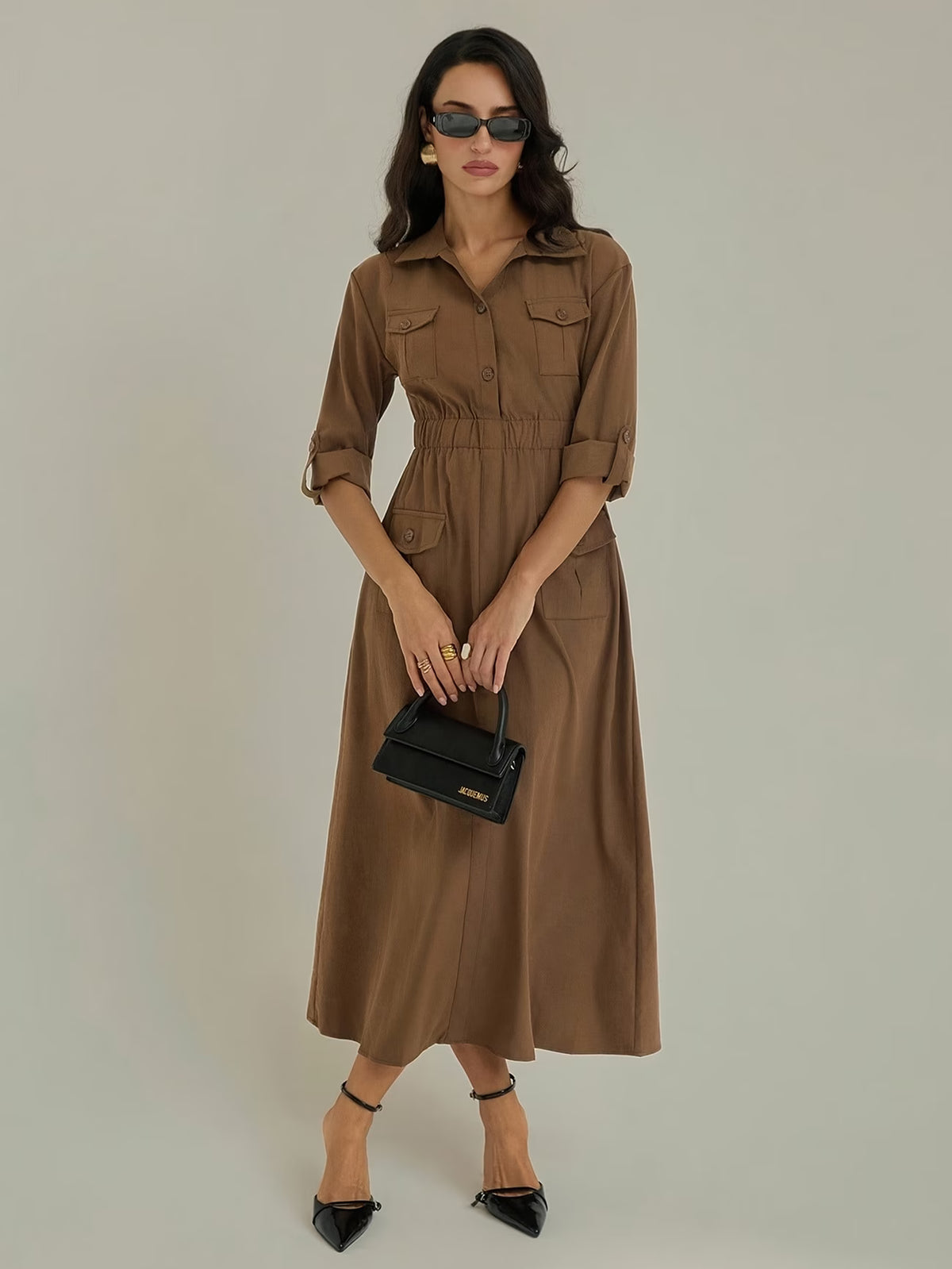 Women’s Elegant Utility Shirt Dress