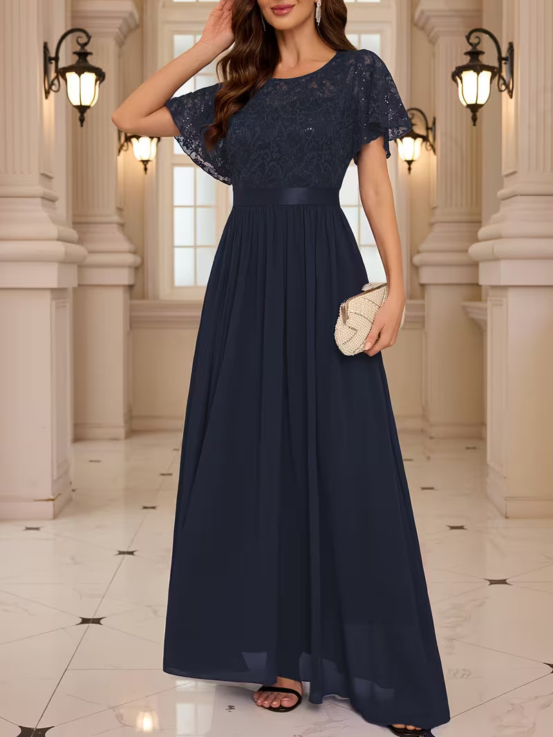 Elegant Lace Chiffon Bridesmaid Gown