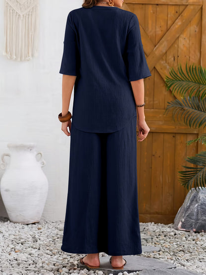 Elegant Wide-Leg Co-Ord Set