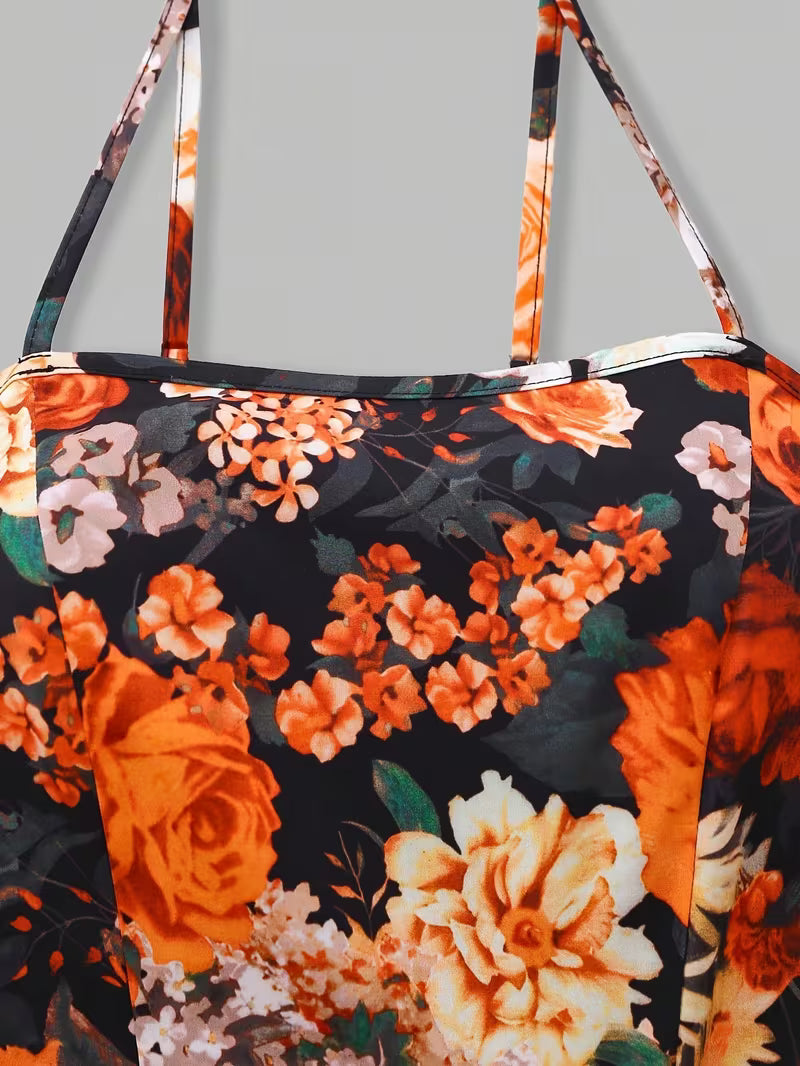 Women's New Summer Fashion Printed 2pcs Dress Set