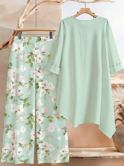 Women’s Relaxed Tunic & Printed Pants Set