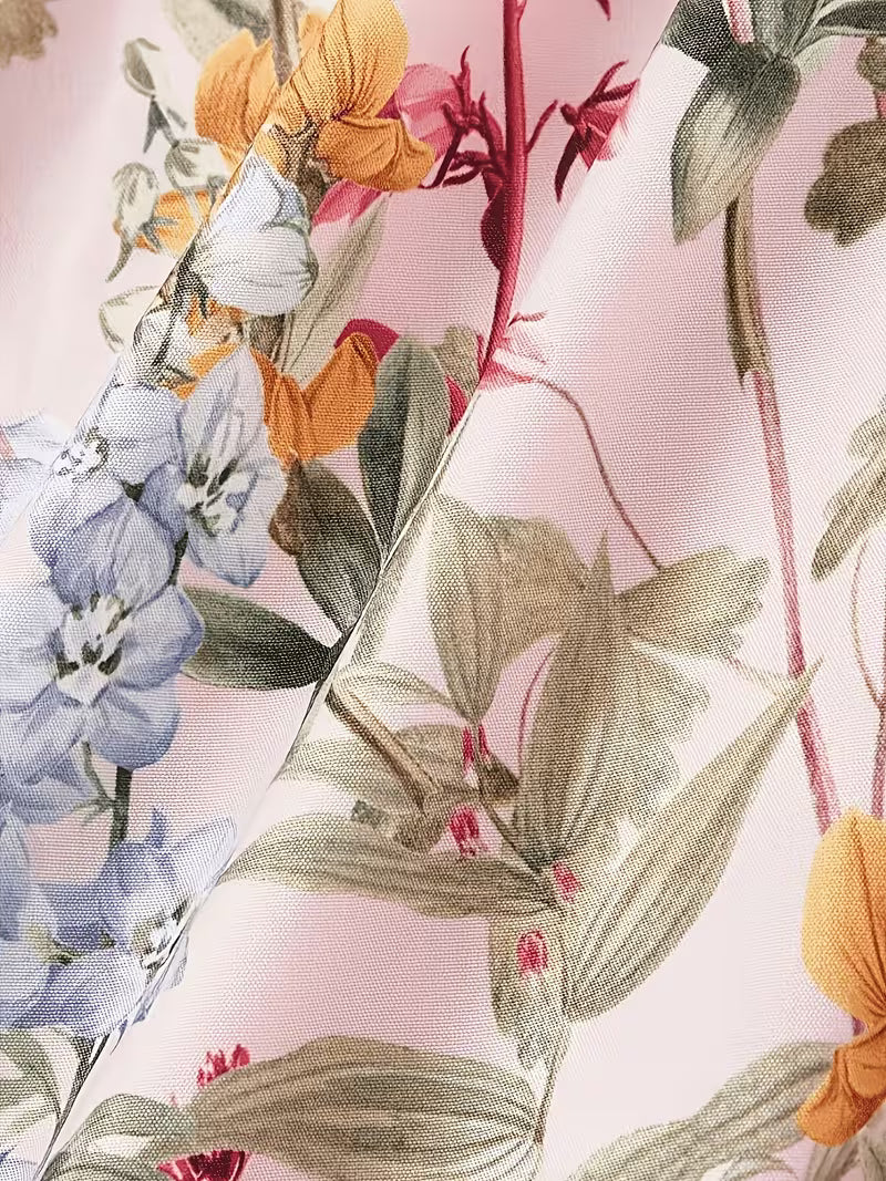 Women's Premium Floral Tie Strap Midi Dress