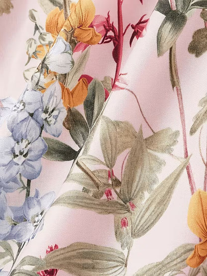 Women's Premium Floral Tie Strap Midi Dress