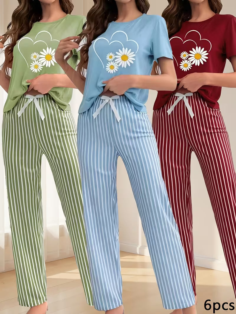 Pack of 3 Women’s Casual T-Shirt & Pant Sets