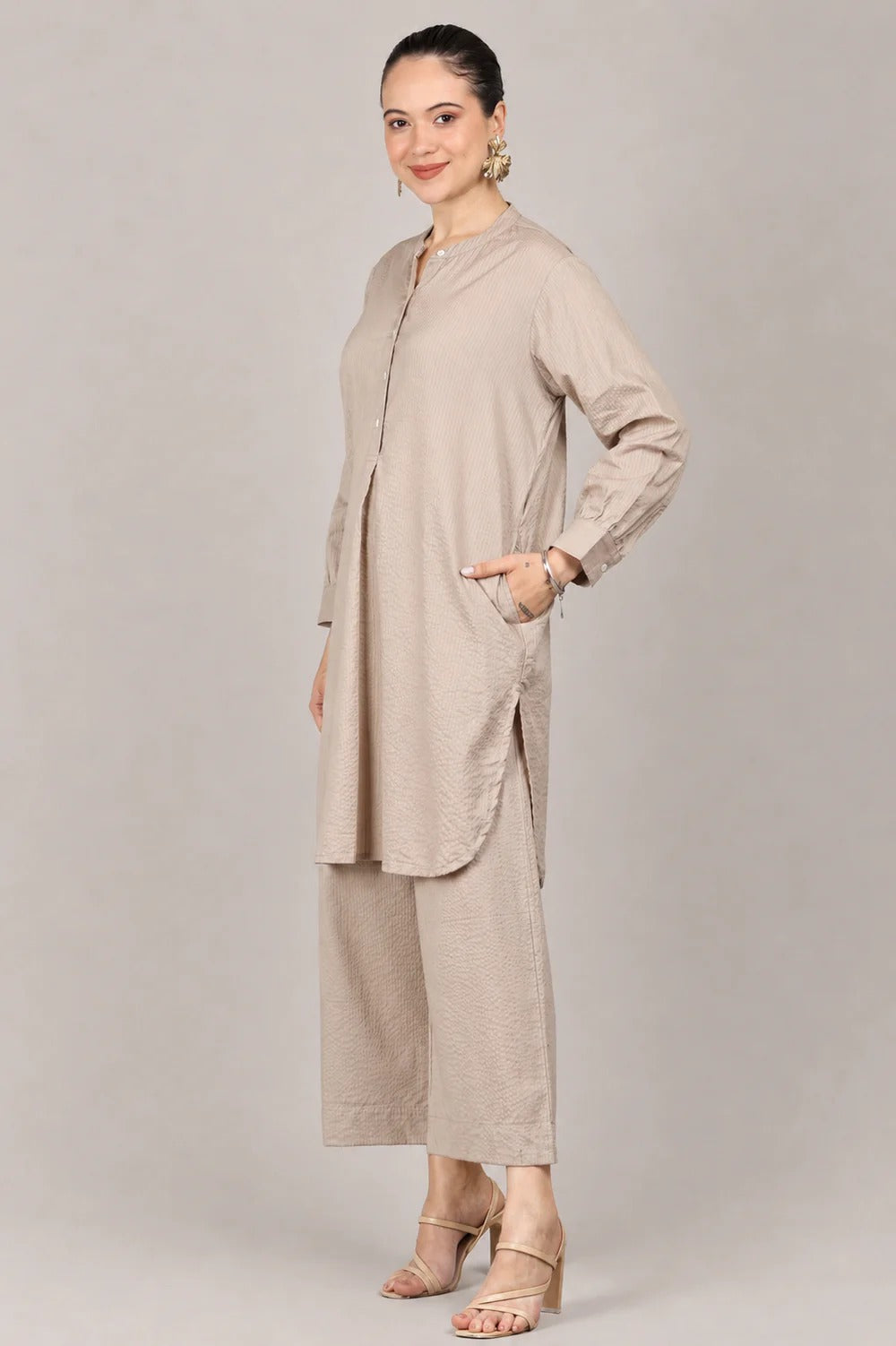 Elegant Seersucker Cotton Co-Ord Set