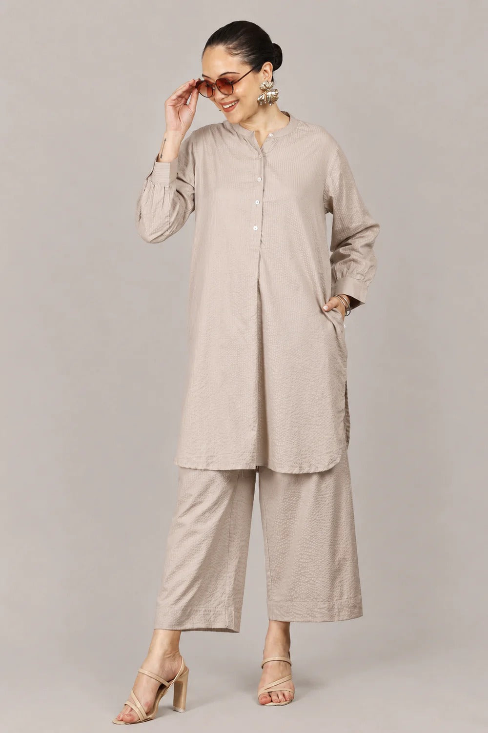 Elegant Seersucker Cotton Co-Ord Set