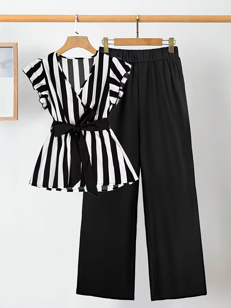 Luxe Scarlet V-Neck Co-Ord