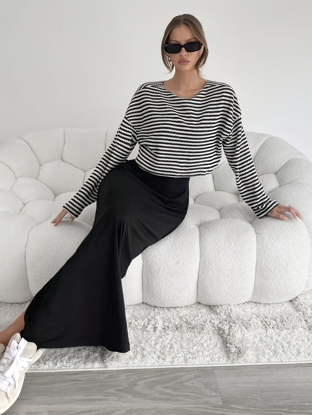 Chic Layered Stripe Dress Set