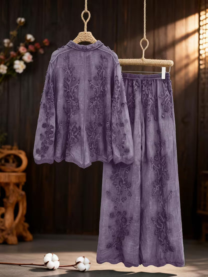Women’s Floral Printed Shirt Pant Set