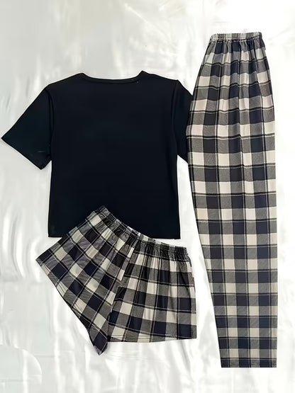 Women's Luxe Satin 3-Piece Sleepwear Set
