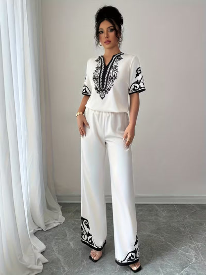Women's Printed Relaxed Fit Outfit Set