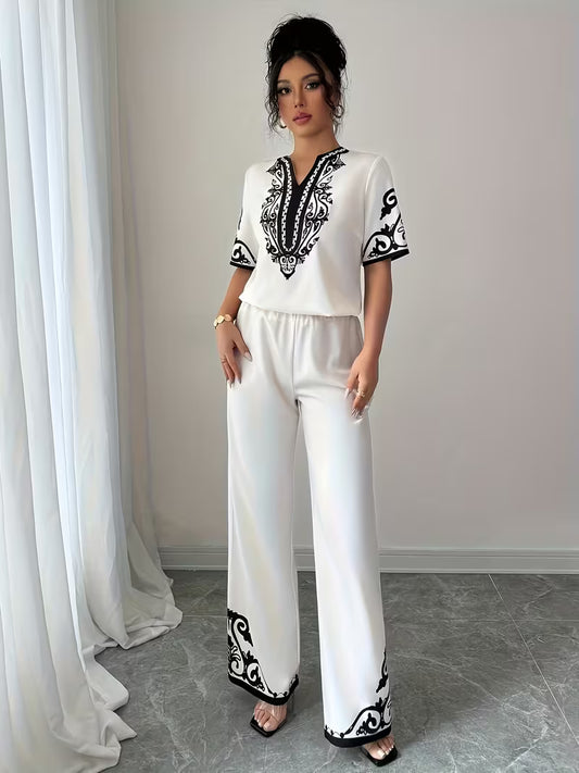 Women's Printed Relaxed Fit Outfit Set