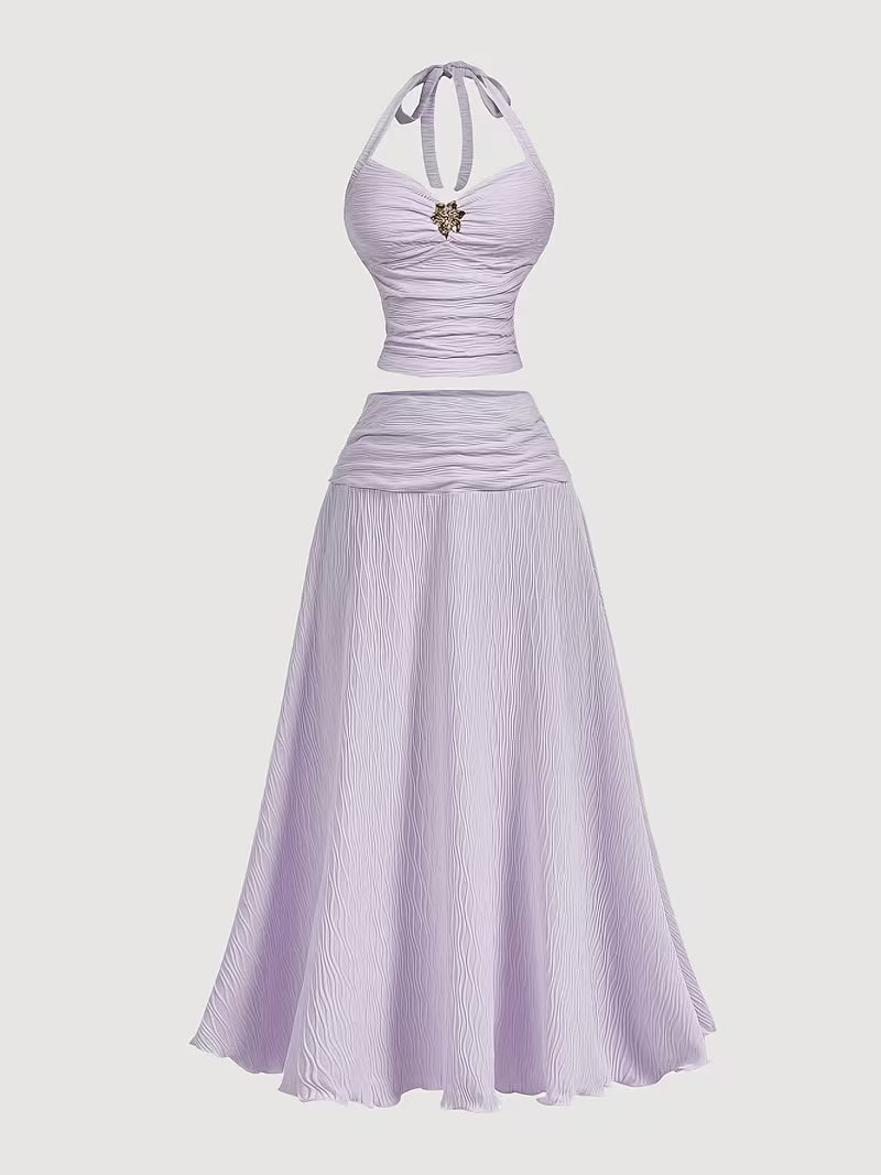 Women's Elegant Halter Top & Skirt
