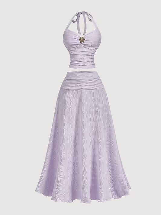 Women's Elegant Halter Top & Skirt