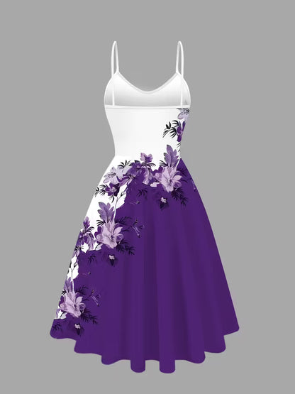 Women's New Summer Fashion Printed 2pcs Dress Set