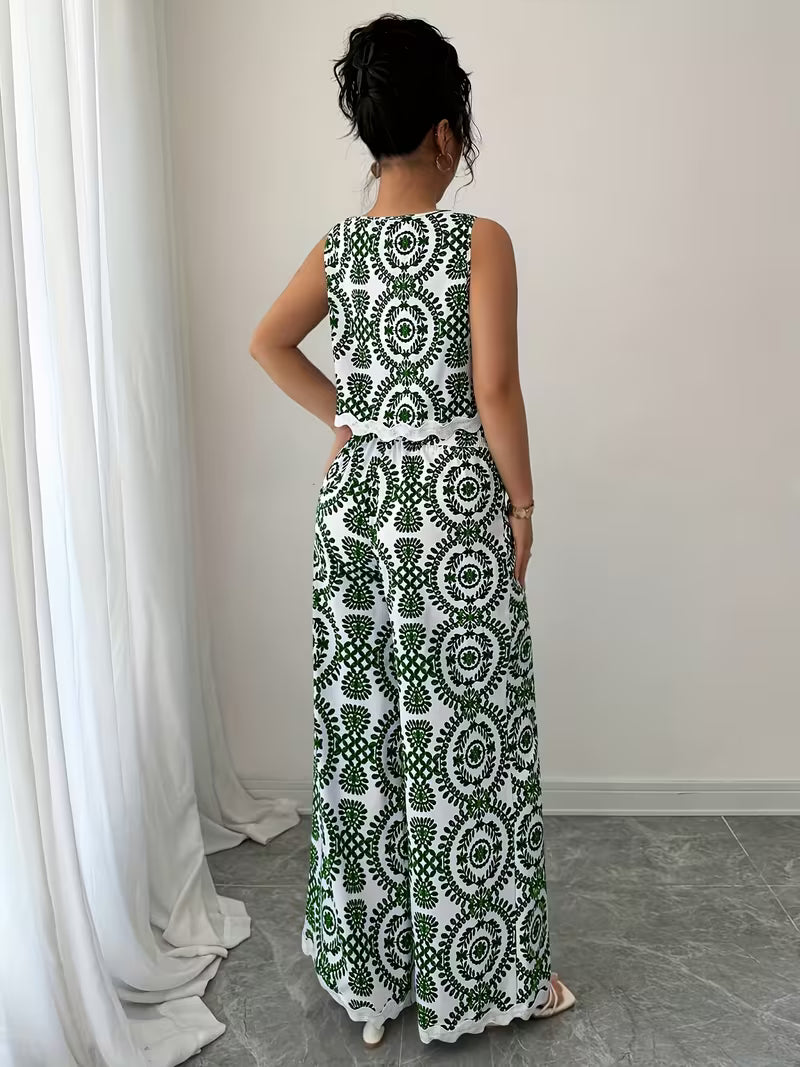 Women's Printed Relaxed Fit Outfit Set