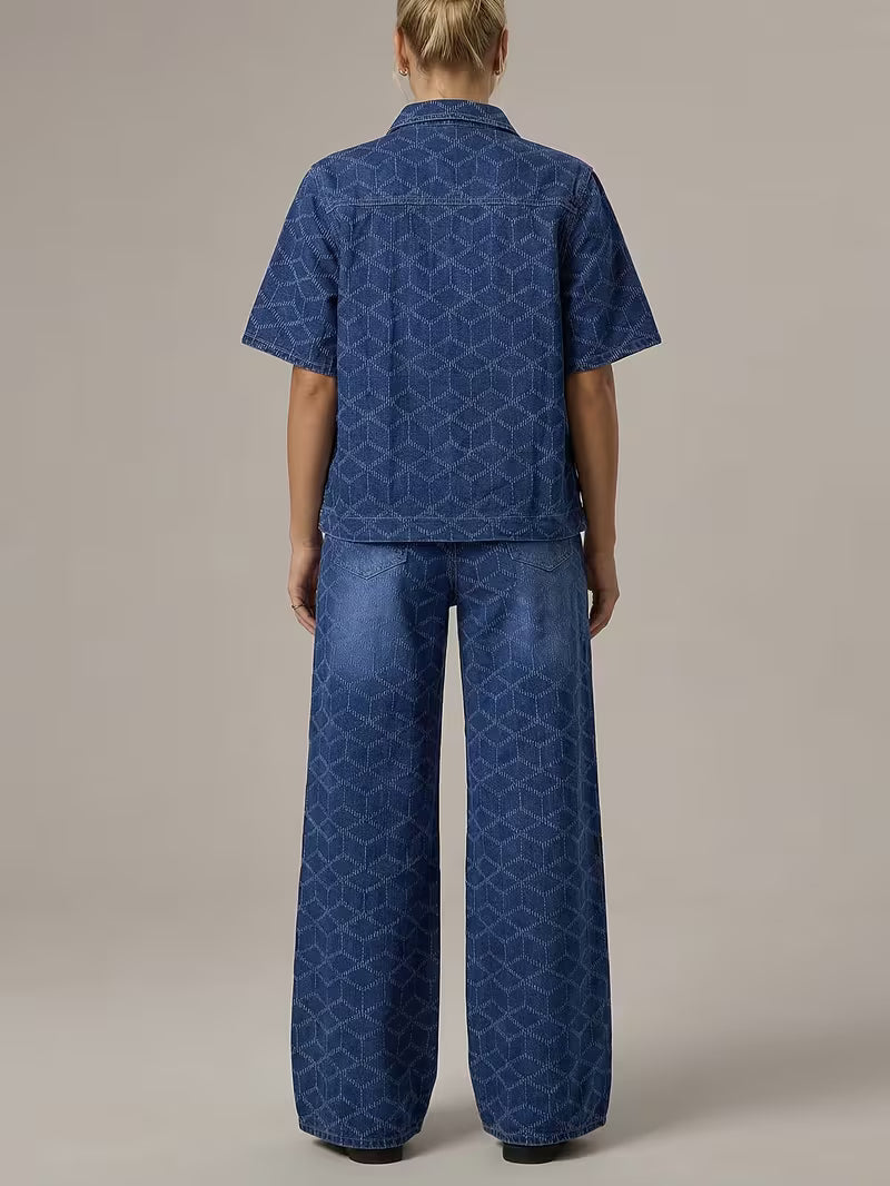 Women's Premium Embroidered Denim Co-Ord Set