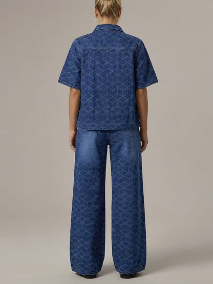 Women's Premium Embroidered Denim Co-Ord Set