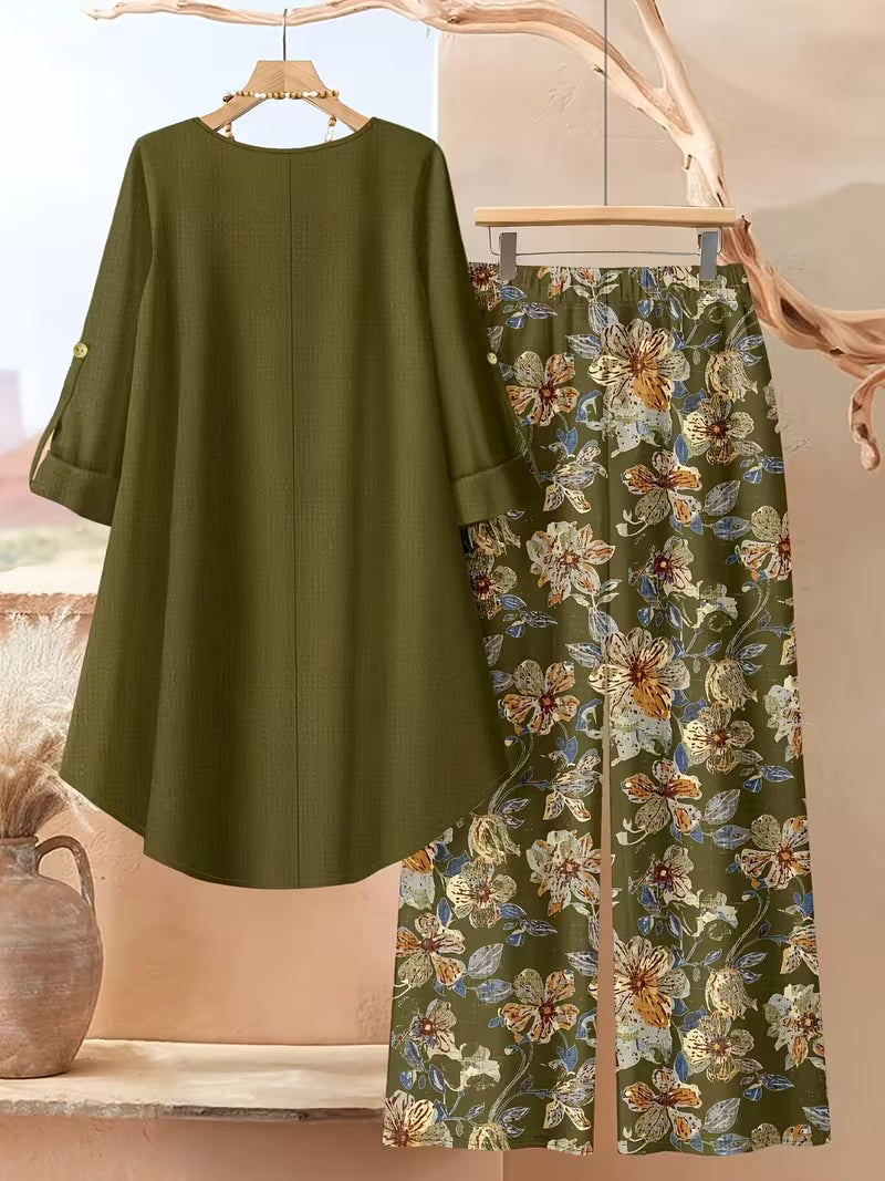 Women’s Relaxed Tunic & Printed Pants Set