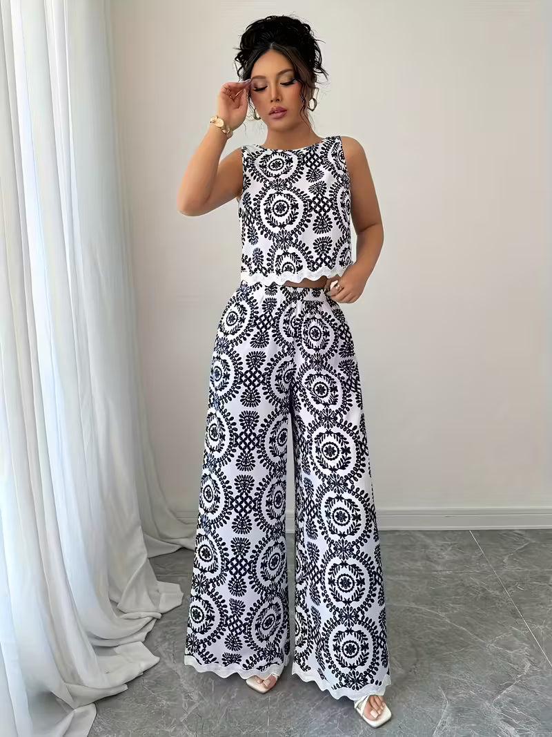 Women's Printed Relaxed Fit Outfit Set