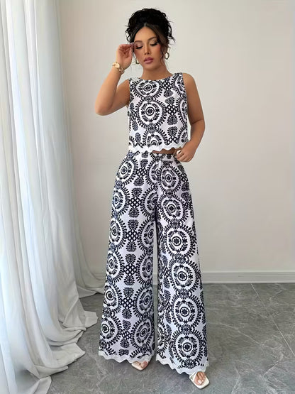 Women's Printed Relaxed Fit Outfit Set