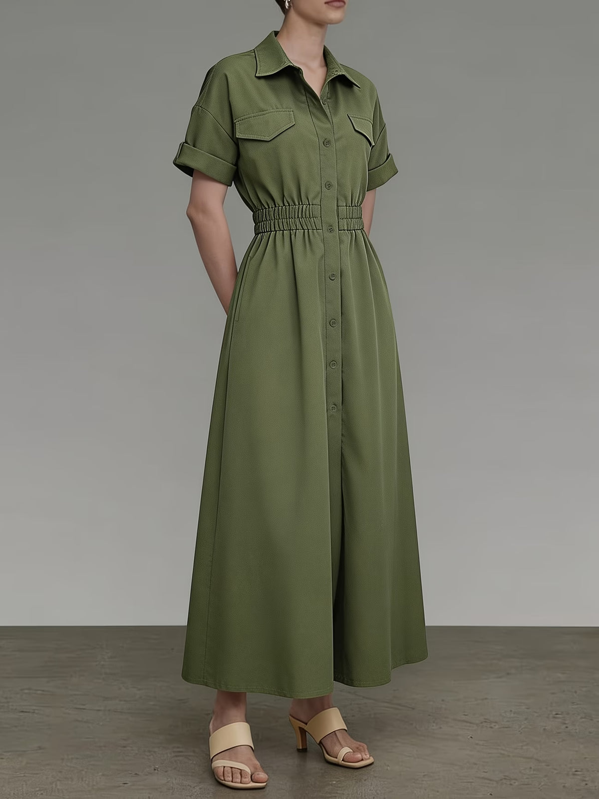 Women’s Elegant Utility Shirt Dress