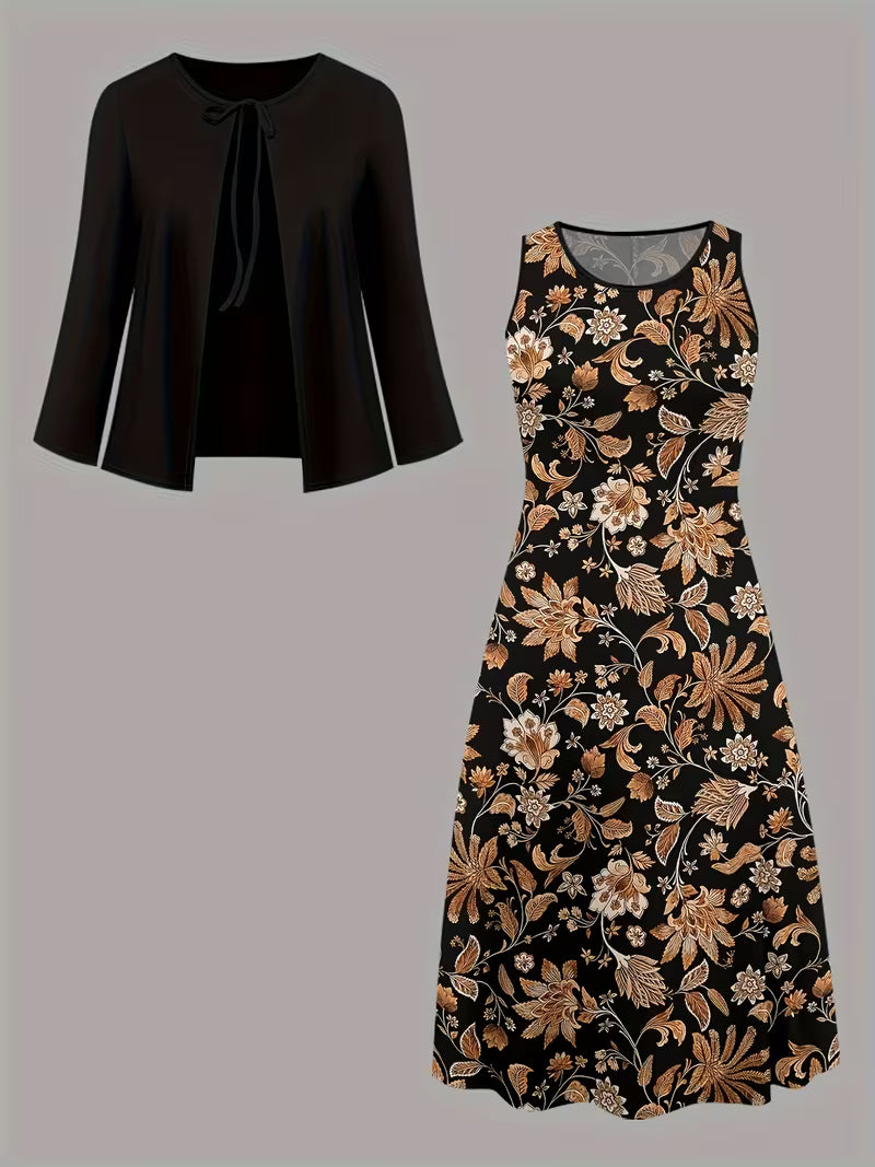 Women’s Floral Layered Dress Set