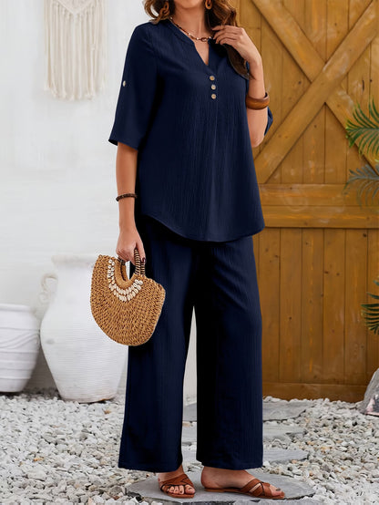Elegant Wide-Leg Co-Ord Set