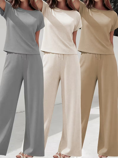 Pack of 3 Women’s Casual T-Shirt & Pant Sets